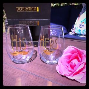 Fifth Avenue His and Hers Stemless Wine Glasses